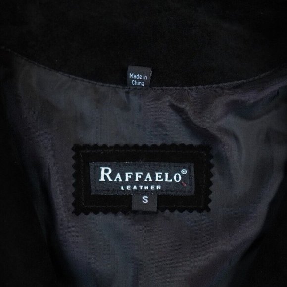 Raffaelo Women's Suede Leather Jacket Size XL Black Silver Zipper‎ Stylish READ - Picture 4 of 9